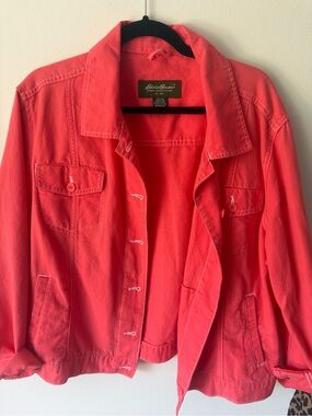 Eddie Bauer Bright Coral Jean Jacket - Women's